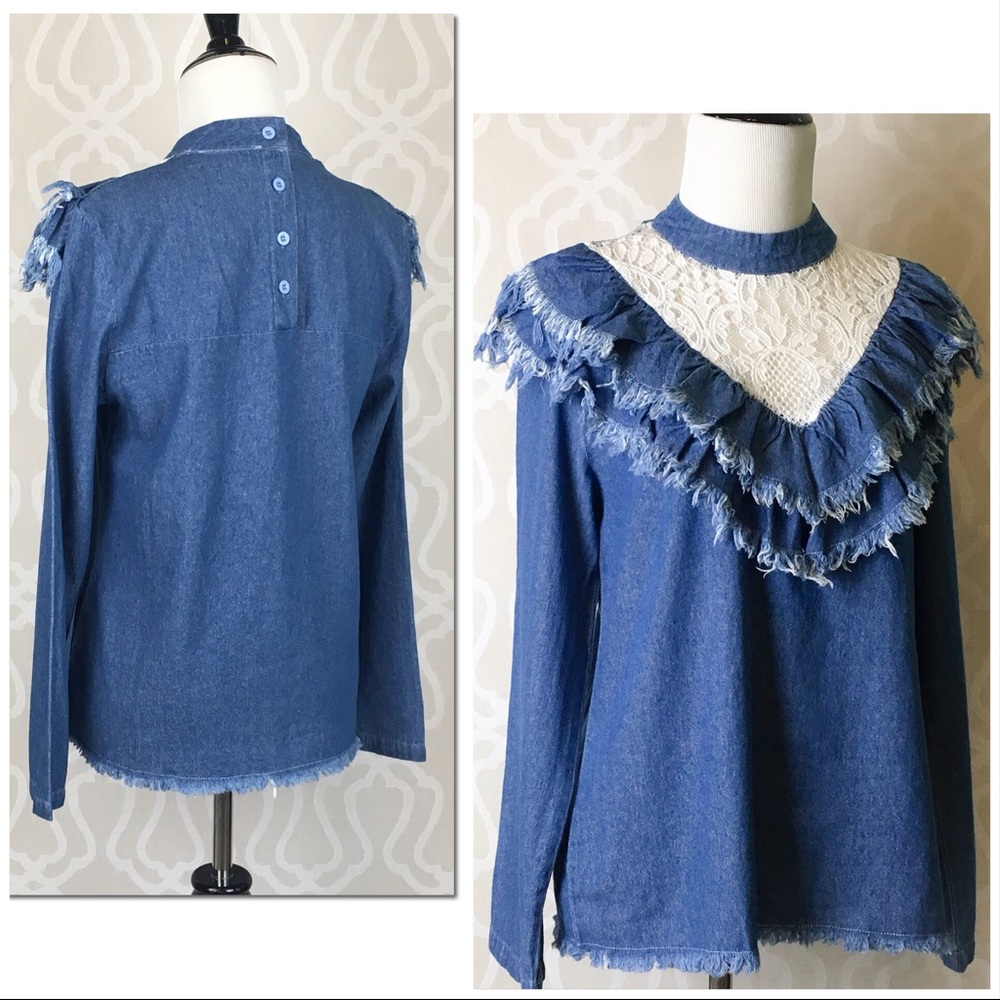 Sweetheart Denim Boho Top - Picture 3 of 8